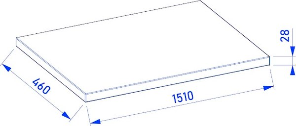 Столешница для ванной Lauter Из цельного дуба Mia 150