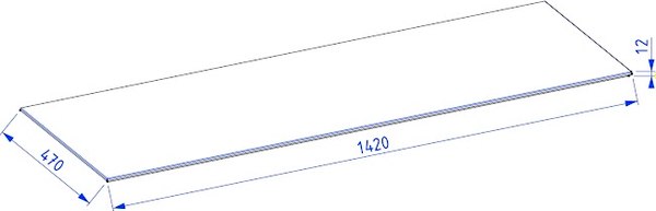 Столешница для ванной Lauter Mia 140 (текстура камня, черный)