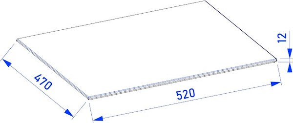 Столешница для ванной Lauter Mia 50 (текстура камня, белый)