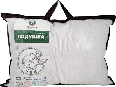 Подушка для сна Реноме 50x70 42/108 (лен, заменитель лебяжьего пуха) - 