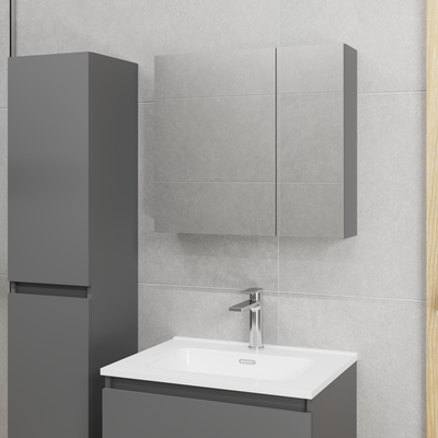 Шкаф с зеркалом для ванной Lauter Mia 60 (графит) - 