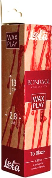 Свеча массажная эротическая Lola Games Wax Play Bondage To Blaze / 1066-02lola (винный красный)