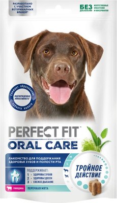 Лакомство для собак Perfect Fit Для поддержания здоровья зубов и полости рта. Говядина (130г) -