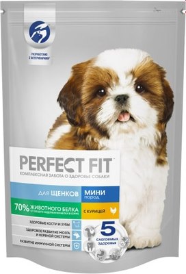 Сухой корм для собак Perfect Fit Для щенков мелких и миниатюрных пород. Курица (500г) - 