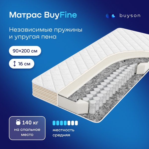 Купить Матрас Buyson BuyFine 90x200 в Слуцке