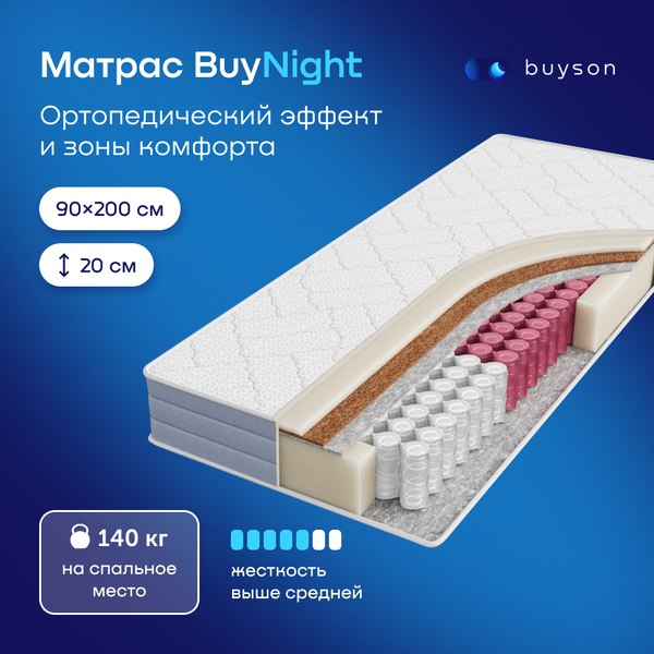 Купить Матрас Buyson BuyNight 90x200 в Слуцке