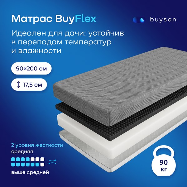 Купить Матрас Buyson BuyFlex 90x200 в Слуцке
