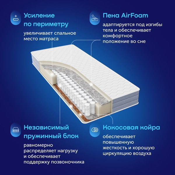 Купить Матрас Buyson BuyDuet 80x200 в Слуцке