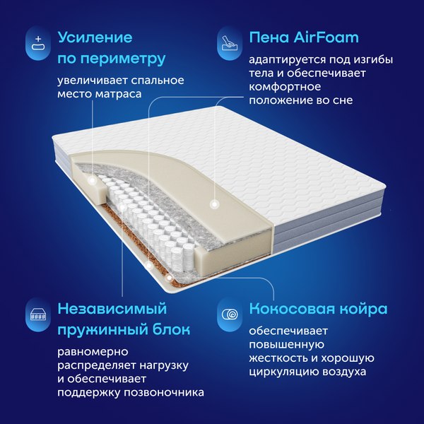 Купить Матрас Buyson BuyDuet 140x200 в Слуцке