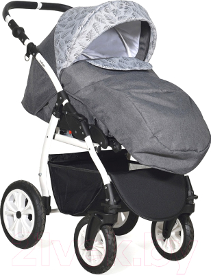 Детская универсальная коляска INDIGO Charlotte 18 2 в 1 (Ch 40, темно-серый/серый узор)
