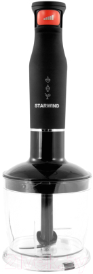 Блендер погружной StarWind SBS3432b (черный/красный)