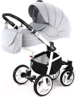 Детская универсальная коляска Adamex Avanti Deluxe 2 в 1 (X7/серый/серая кожа)