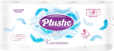 

Туалетная бумага, Deluxe Light Классик 3-х слойная
