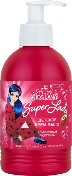Мыло жидкое детское Витэкс Kidsland Magic Lady Клубничный коктейль (300мл)