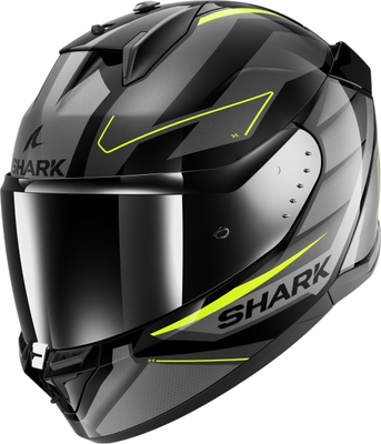 Мотошлем Shark Helmets D-Skwal 3 Sizler (р. XL, серый/черный/желтый) - 