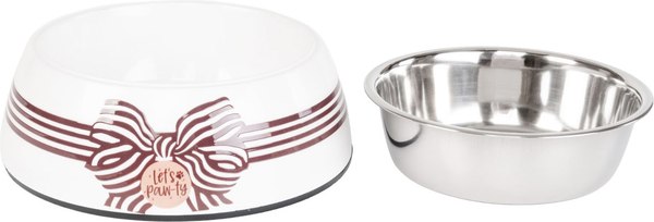 Миска для животных ZooZooZoo На подставке SWT-6045B-450 (M, белый/коричневый)