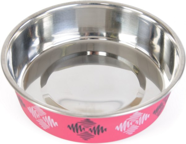 Миска для животных ZooZooZoo Ромбы SWT-6001-800/rhomb (розовый)