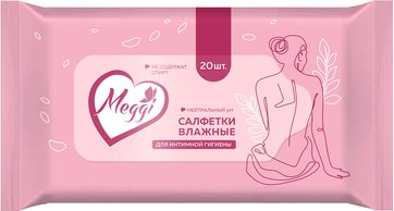 Влажные салфетки для интимной гигиены Meggi 20шт - 