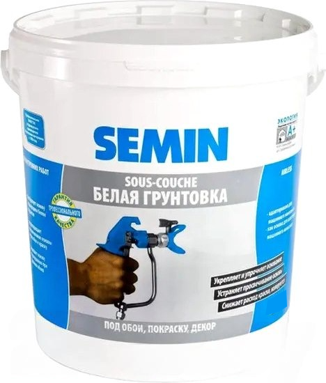 Грунтовка Semin Airless (20кг, белая крышка)