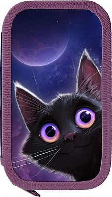 Пенал Schoolformat Игривый космокотик / ПК2-ИКК (фиолетовый) - 