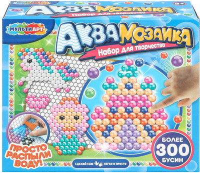 Развивающая игра MultiArt Аквамозаика 300 бусин замок / AB300-ZAM -