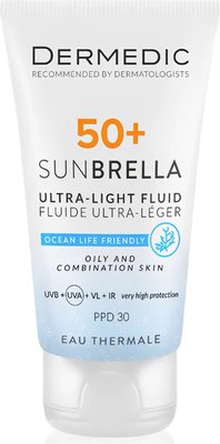 Флюид солнцезащитный Dermedic Sunbrella Ультралегкий SPF 50+ для жирной и комбинированной кожи (40мл) -