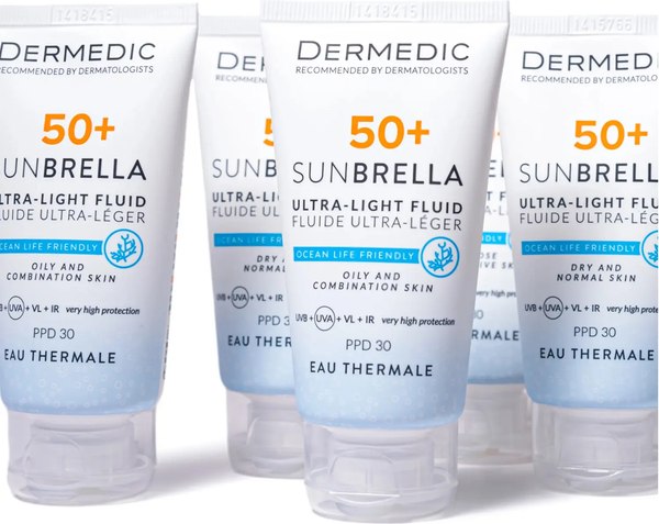Флюид солнцезащитный Dermedic Sunbrella Ультралегкий SPF 50+ для жирной и комбинированной кожи (40мл)