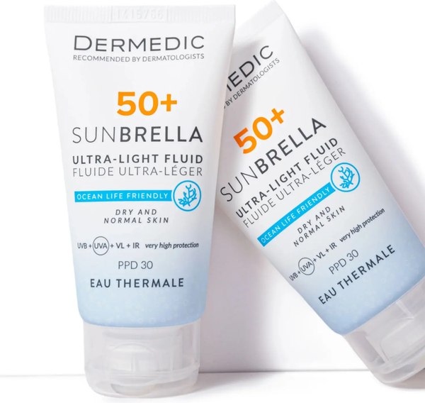 Флюид солнцезащитный Dermedic Sunbrella Ультралегкий SPF 50+ для сухой и нормальной кожи (40мл)