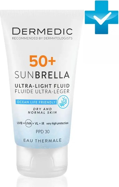 Флюид солнцезащитный Dermedic Sunbrella Ультралегкий SPF 50+ для сухой и нормальной кожи (40мл)