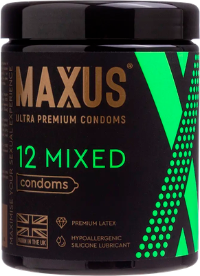 Презервативы Maxus Mixed X-Edition (12шт, жестяной кейс) - 