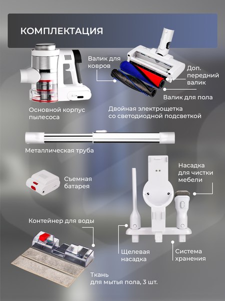 Купить Вертикальный пылесос Evolution Smart Clean VCF2613 Wet and Dry в Минске