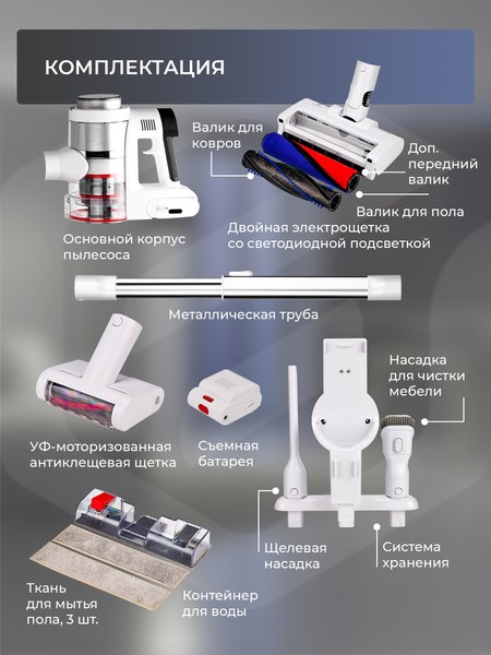 Купить Вертикальный пылесос Evolution Smart Clean VCF2613UV Wet and Dry в Минске