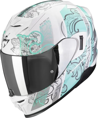Мотошлем Scorpion Exo Exo-520 Evo Air Fasta (р. XL, белый/голубой) - 