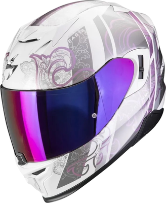 Мотошлем Scorpion Exo Exo-520 Evo Air Fasta (р. XS, белый/фиолетовый) - 