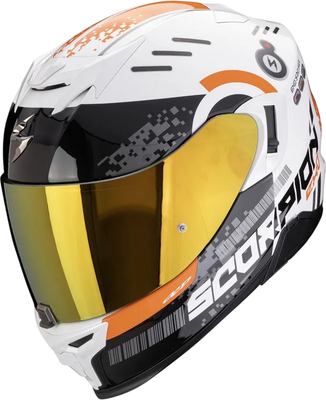 Мотошлем Scorpion Exo Exo-520 Evo Air Titan (р. S, белый/оранжевый) - 