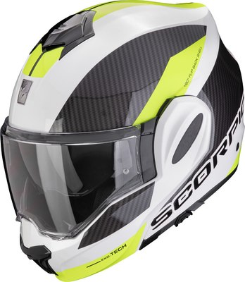 Мотошлем Scorpion Exo Exo-Tech Evo Team (р. 2XL, белый/желтый/черный) - 