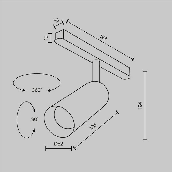 Трековый светильник Maytoni Focus Led TR032-2-12W2.7K-M-B