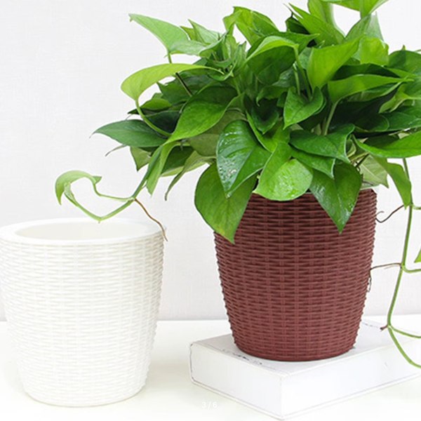 Вазон BOTANICA Ratan с автополивом (18.3x17.5см, коричневый)