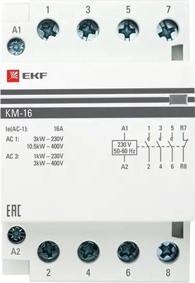 Контактор EKF PROxima КМ 16А 2NО+2NC / km-3-16-22 - 