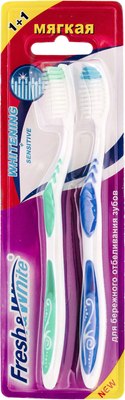Набор зубных щеток Fresh&White FW3842 1+1 Whitening+Sensitive мягкая - 