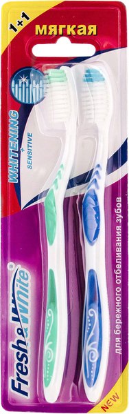 Набор зубных щеток Fresh&White FW3842 1+1 Whitening+Sensitive мягкая