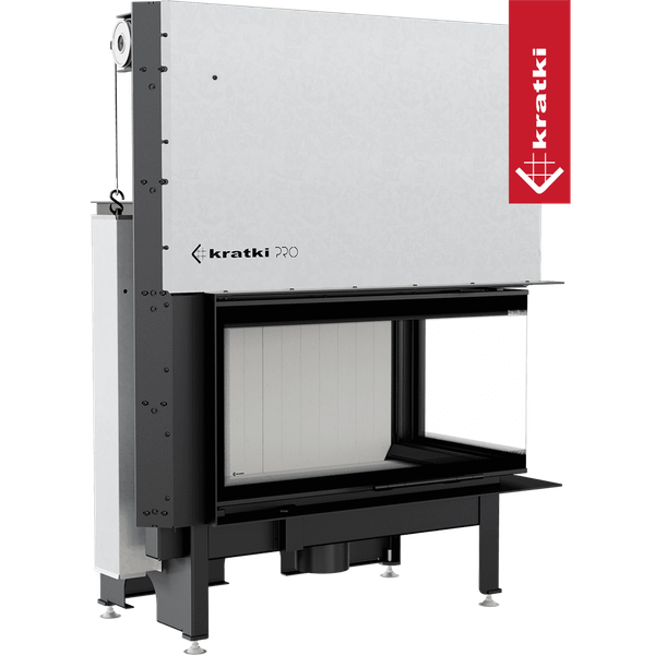 Каминная топка Kratki Nadia 14 правая 14кВт 200 (с подъемом, черный thermotec)