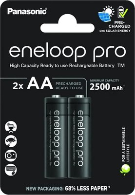 

Комплект аккумуляторов, Eneloop Pro AA 2500 2BP / BK-3HCDE/2CP