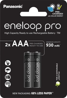 

Комплект аккумуляторов, Eneloop Pro AAA 930 2BP / BK-4HCDE/2CP