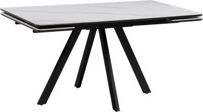 Обеденный стол Notta Вилли 140/200x80 (белый мрамор/черный ) - 