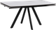 Обеденный стол Notta Вилли 140/200x80 (белый мрамор/черный ) - 