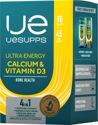 Витаминно-минеральный комплекс UESUPPS Ультра Энерджи Кальций и Витамин D3 (90 таблеток) - 