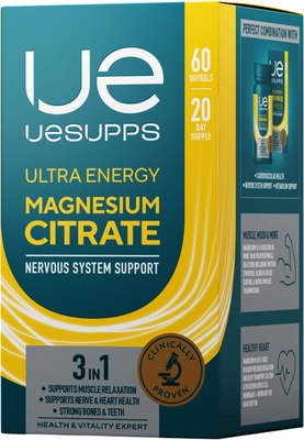 Минерал UESUPPS Ультра Энерджи Магния Цитрат (60 капсул) - 