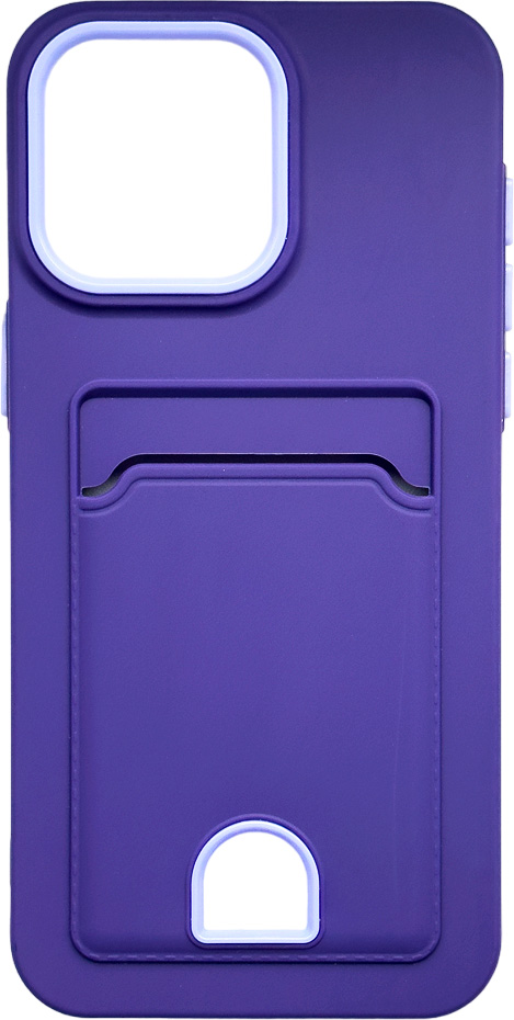 Чехол-накладка Case Matte Card Case для iPhone 15 Pro Max (фиолетовый матовый) — фото 1