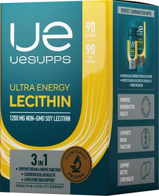 Пищевая добавка UESUPPS Ультра Энерджи Лецитин (90 капсул) - 